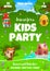 Kids party flyer, fairy mushroom and beehive house