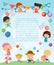 Kids Party, happy new year on playground, children happy party celebration Template for advertising brochure. Ready for your text