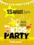 Kids party invitation with happy little boy and girl.