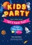 Kids, party, vector, background, illustration, fun, birthday, design, circus, banner, cartoon, happy, zone, kid, invitation, flyer