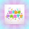 Kids party vector square banner.