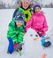 Kids plaing in the snow