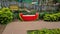 Kids play area from Bryant Park with beautiful scenic flower garden background