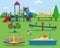 Kids playground cartoon concept background.