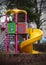 Kids playground. Colorful slide for kids.