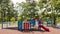 Kids playground with slides, shapes, colors