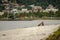 Kids playing on the beach sand