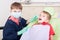 Kids playing in dental office