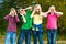 Kids playing with fake binoculars