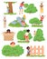 Kids playing hide and seek vector set