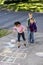 Kids playing hopscotch