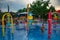 Kids playing in Rubber Duckie Water Works water attraction at Seaworld in International Drive area .