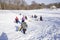 Kids playing in snow