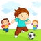 Kids playing Soccer