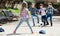 Kids playing street football