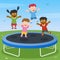 Kids Playing on Trampoline