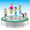 Kids playing trampoline