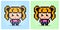 kids with ponytal in 8 bit pixel art for beads pattern and retro games