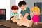 Kids practicing CPR