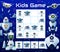 kids puzzle block game with robots, vector sudoku