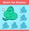 Kids puzzle game to Match the Shadow of a snake