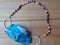 Kids rainbow face mask lanyard with blue cotton cloth face mask back to school masks