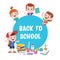 kids ready to school vector illustration