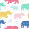 Kids rhinoceros pattern on white