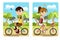 Kids riding bicycle