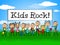 Kids Rock Banner Shows Free Time And Child