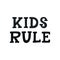 Kids Rule - unique hand drawn nursery poster with lettering in scandinavian style. Vector illustration