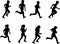 Kids running silhouettes