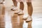 Kids\'s ballet feet line up