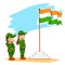 Kids saluting Indian flag
