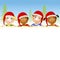 Kids In Santa Hats Border