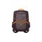 Kids schoolbag isolated icon, brown color knapsack