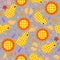Kids seamless pattern with chickens, quilt, patchwork