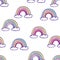 Kids seamless pattern with colorful rainbows