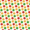 Kids seamless pattern with polka dots. Bright festive background, texture with circles. Vector illustration.