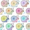 Kids seamless pattern with snails. Vector