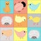 Kids seamless pattern with stylized young animals