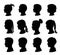 Kids silhouettes set. Collection of vector silhouettes of boys and girls.
