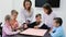 kids sitting at table with board game