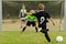 Kids soccer penalty kick