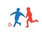 Kids Soccer players silhouette