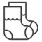 Kids socks line icon. Baby socks vector illustration isolated on white. Kid clothes outline style design, designed for