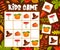 Kids sudoku game with thanksgiving autumn objects