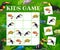 Kids sudoku riddle game toucans and chameleons