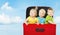 Kids in Suitcase, Three Happy Children Playing