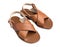 Kids summer leather brown shoes